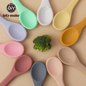 2pc/set Silicone Fork Spoon Food Grade Baby Feeding Tableware